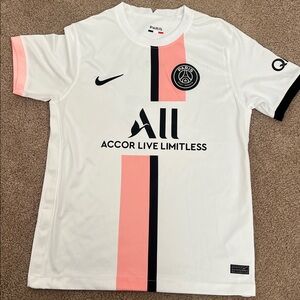 Nike PSG White and Pink Jersey-Mbappe